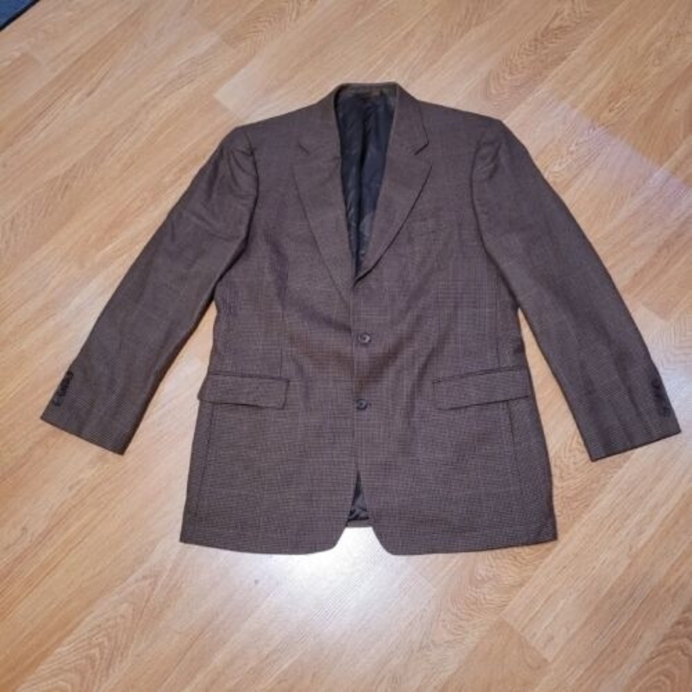 Brooks Brothers 346 Men's 100% Wool Brown Blazer Sport Coat Jacket Size 44L